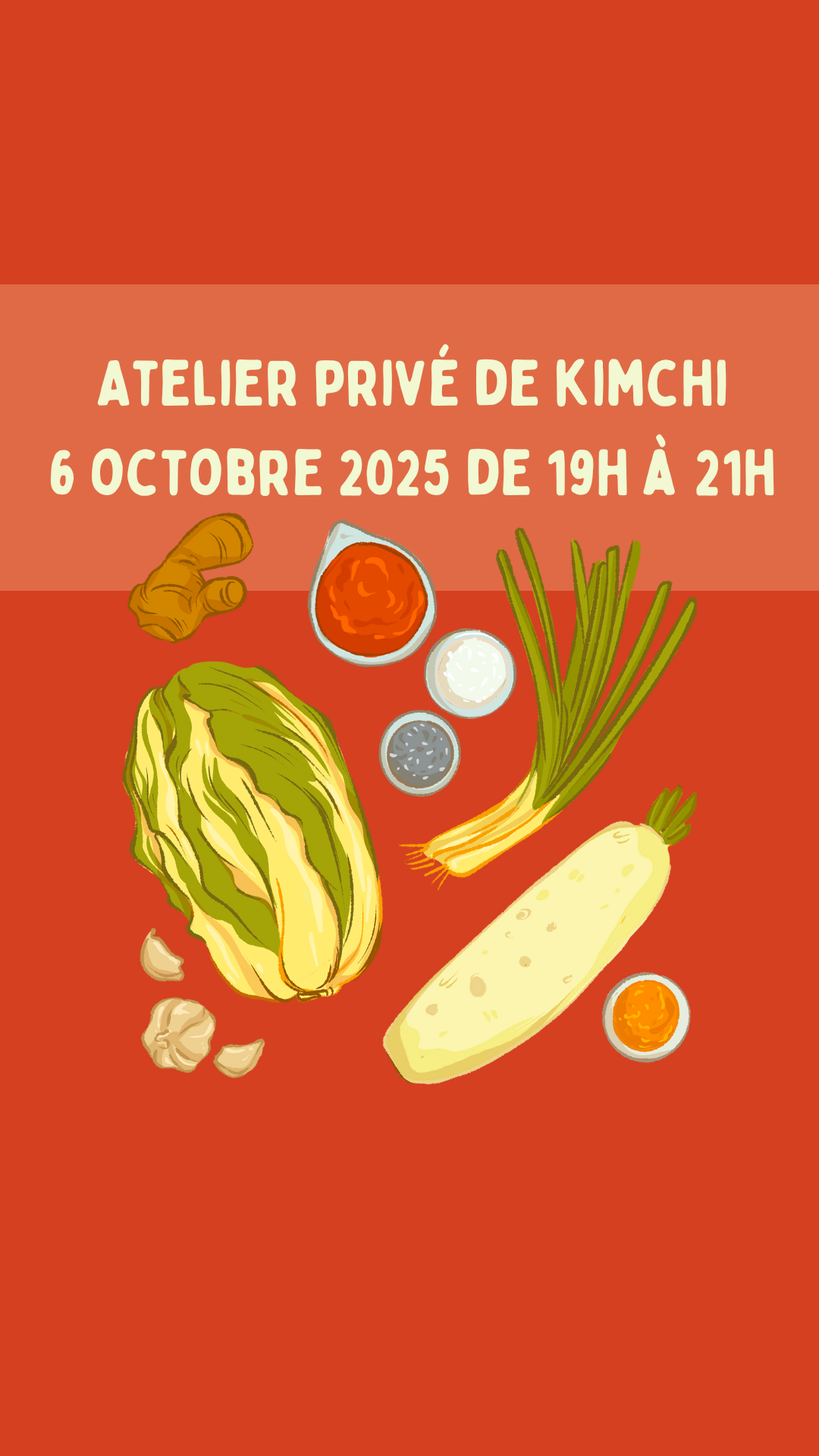Atelier privé de kimchi  – 6 octobre 2025 de 19h à 21h