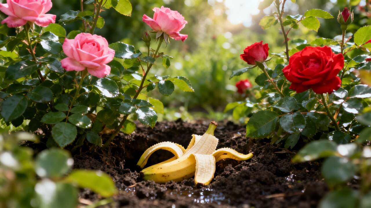 « Enterrer une banane au pied de vos rosiers ? L&rsquo;astuce jardinage qui paraît folle mais qui marche »