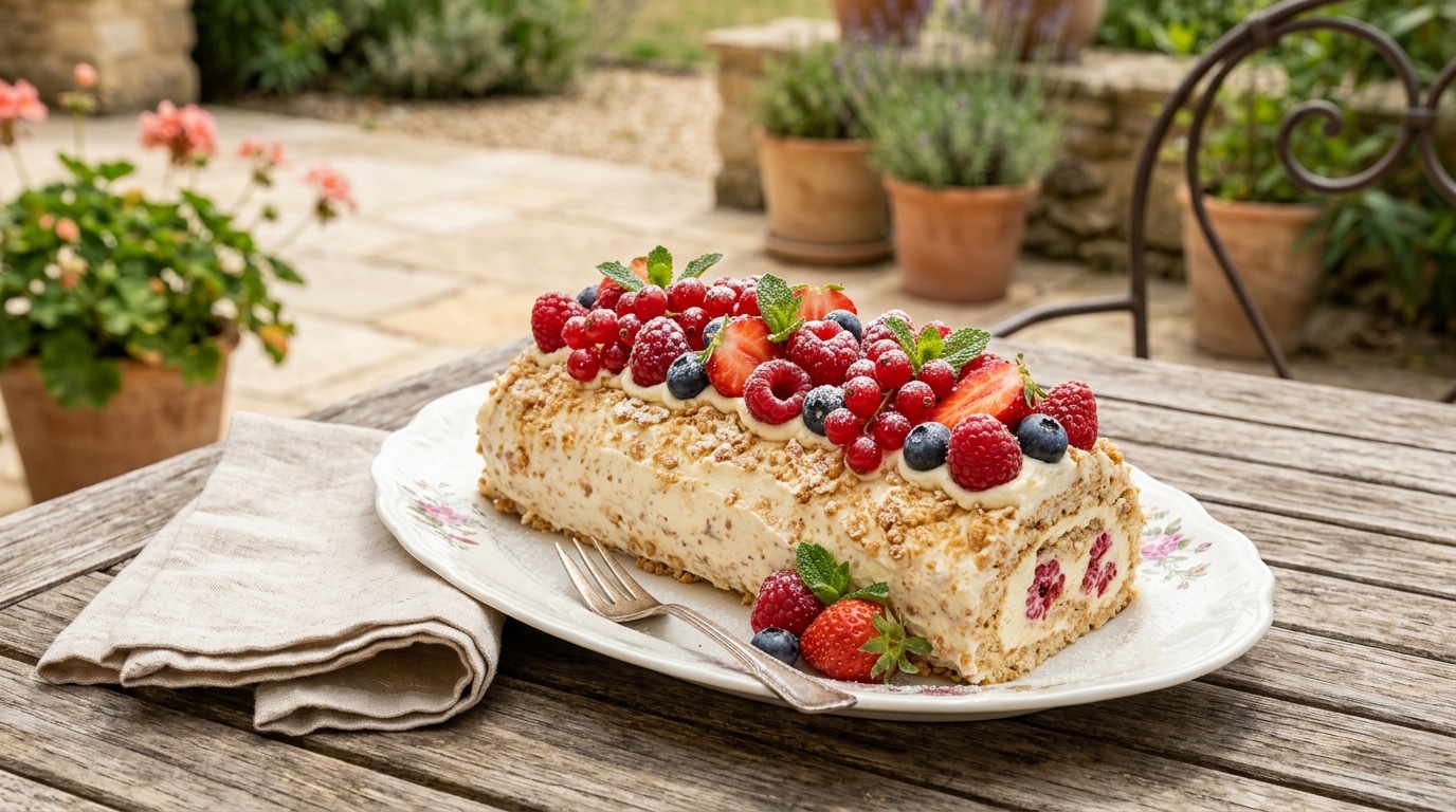 J’ai laissé ce dessert aux fruits rouges dormir une nuit au frigo : personne n’a compris comment il tenait sans four