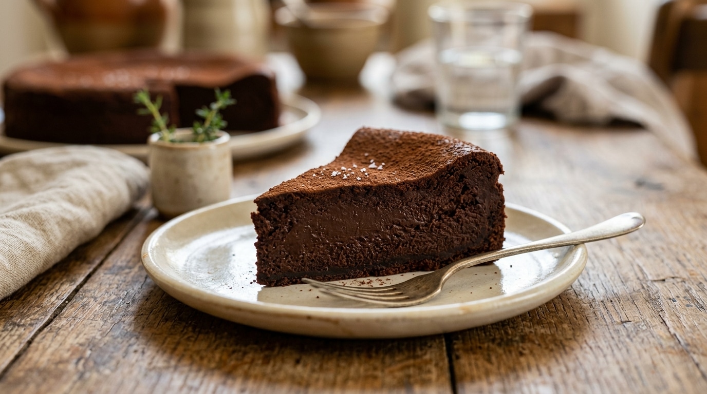 Ma sœur prépare toujours son gâteau au chocolat sans farine ni beurre et ce n’est pas pour alléger la recette