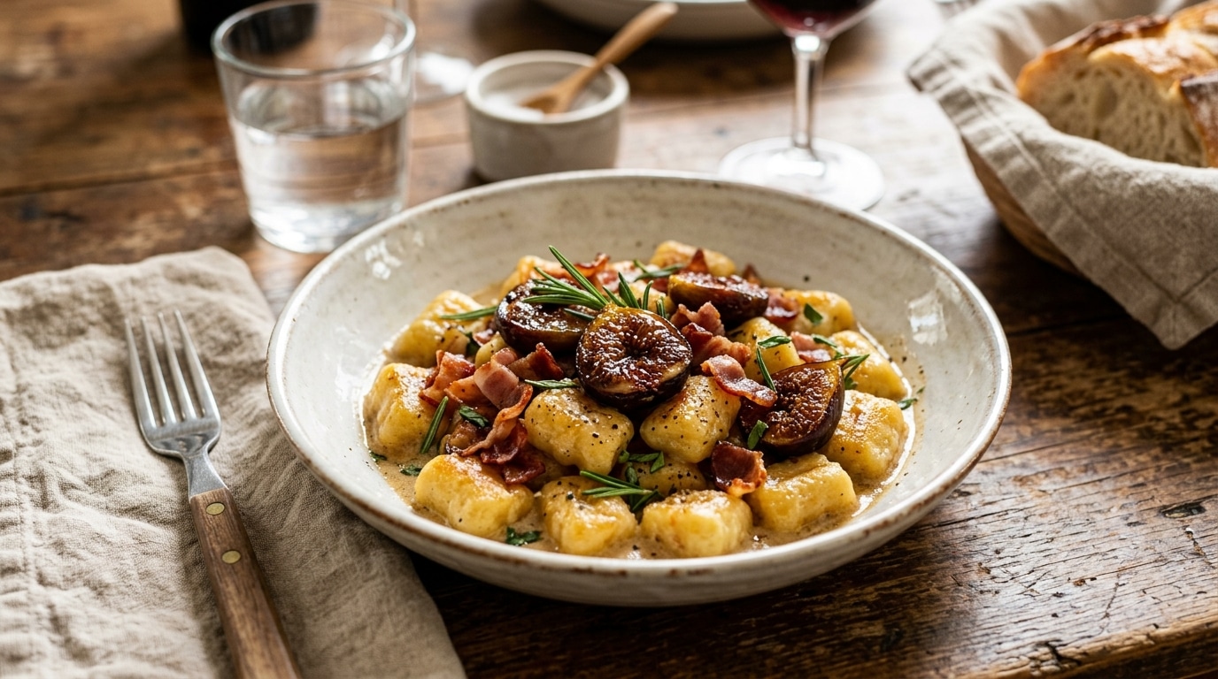 « Mes invités ont cru à un plat de chef » : mes gnocchi aux figues caramélisées et speck croustillant