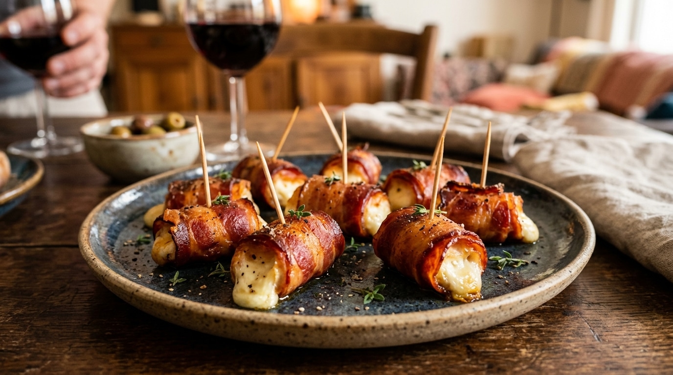 Mon voisin enroule du chorizo autour de ses mini bûches de chèvre et ce n’est pas pour les servir froides